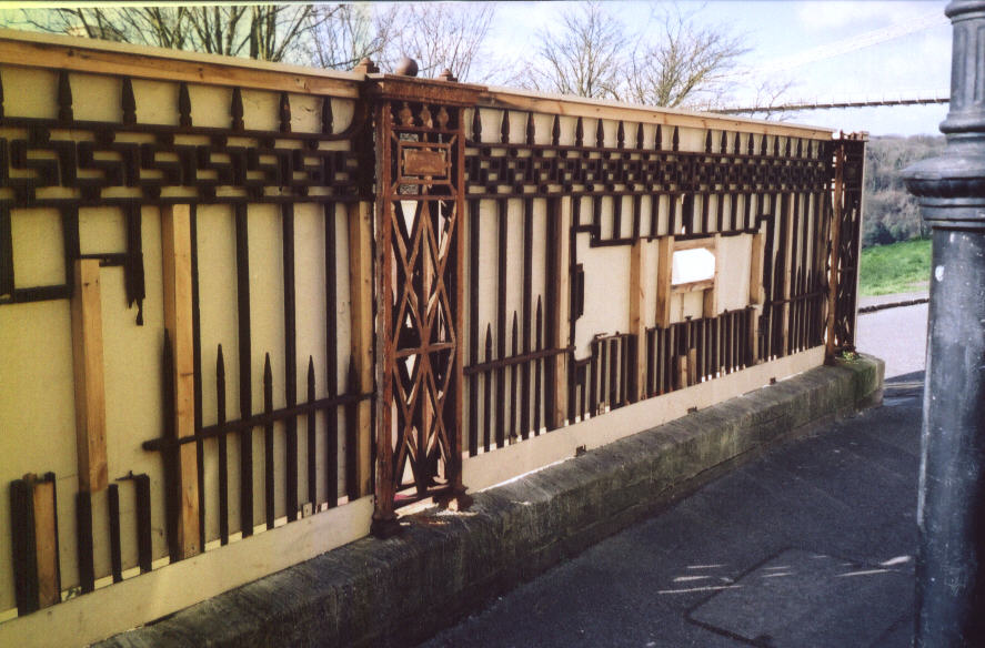 Railings at the top before hoarding removed