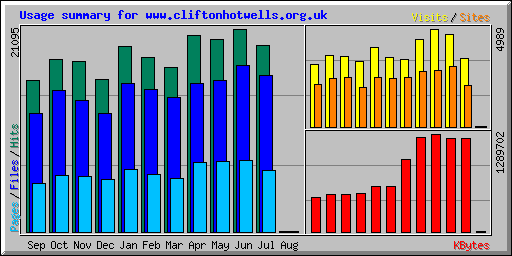 Usage summary for www.cliftonhotwells.org.uk